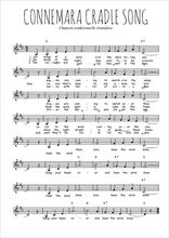 Connemara Cradle Song, traditionnel